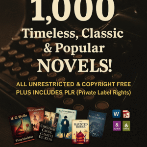 “1,000 Classic Novels Collection – Digital Library with PLR Rights | 100% Free to Resell”
