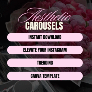 “100 Editable Pink Carousel Templates for Instagram | PLR & MRR Business Pack”