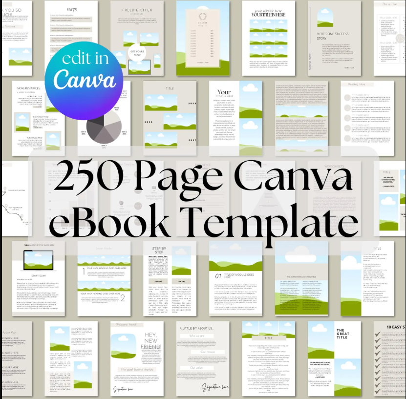 Canva eBook & Course Workbook Template | 250-Page Editable Design for Authors & Coaches